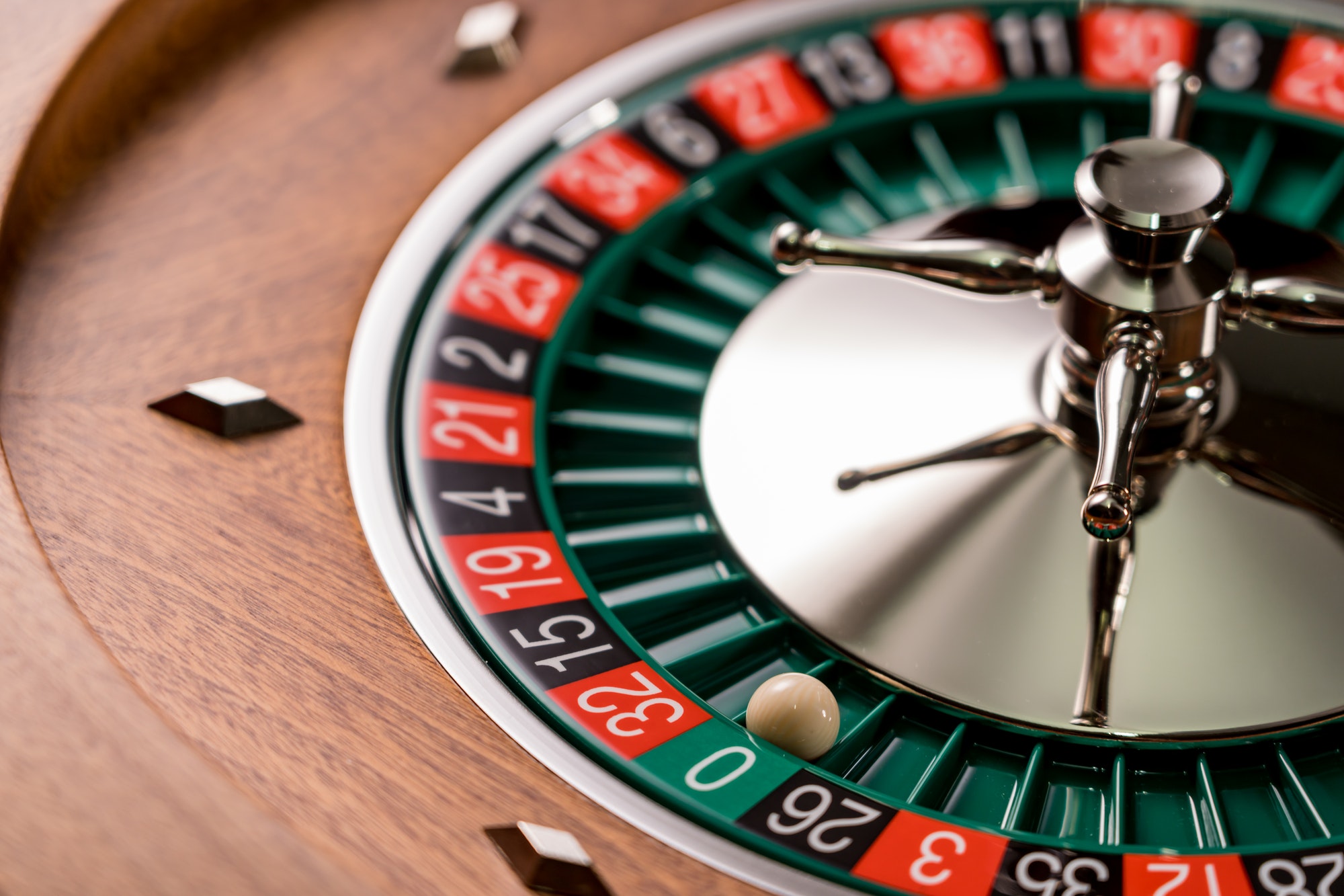 Roulette table close up at the Casino