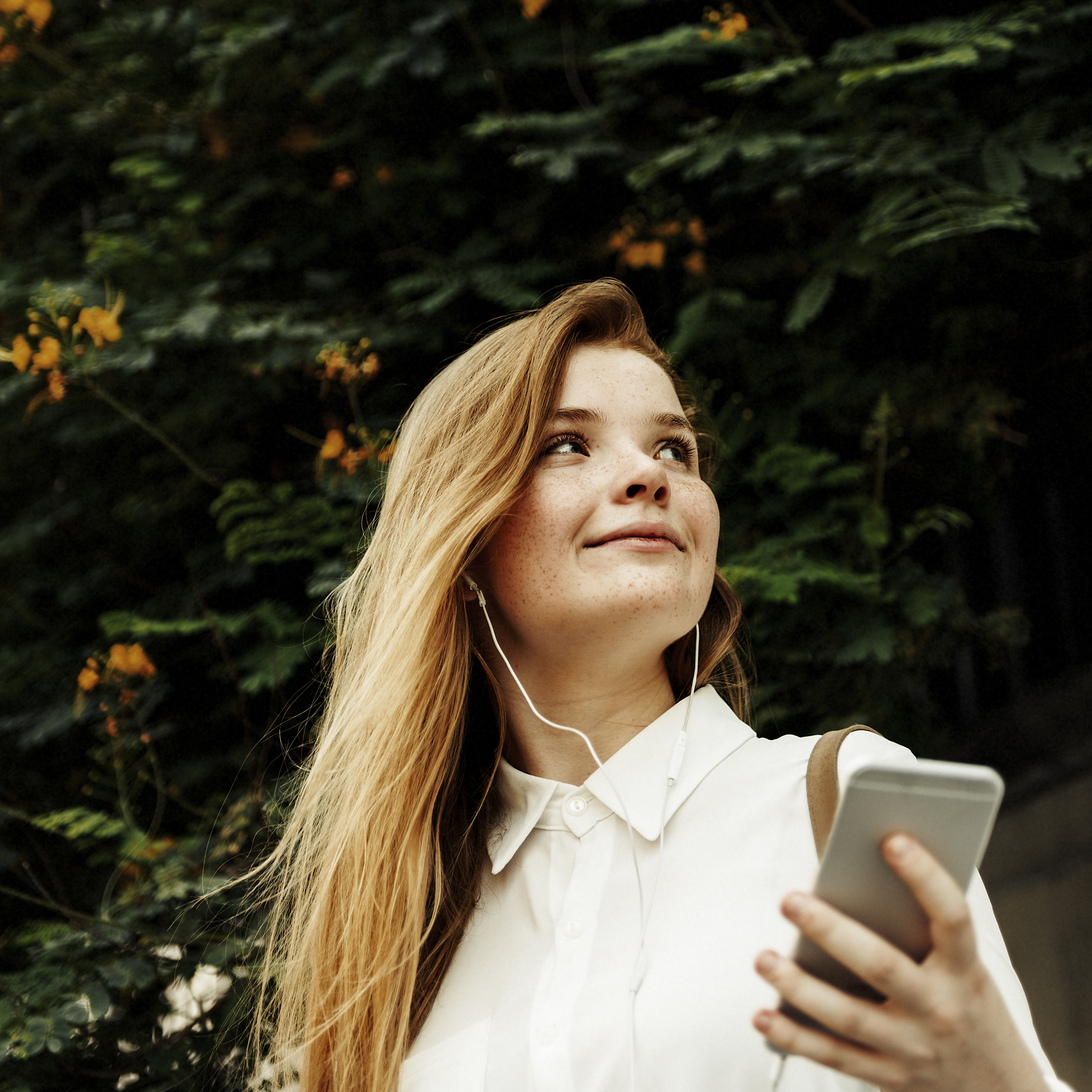 Woman Listening Music Media Entertainment Relaxation Concept