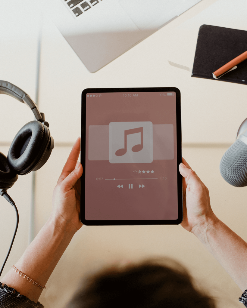 music-playing-on-a-tablet